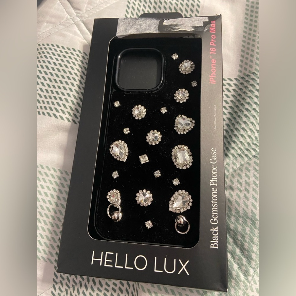 HELLO LUX Black Velvet Gemstone IPHONE 16 PRO MAX Case